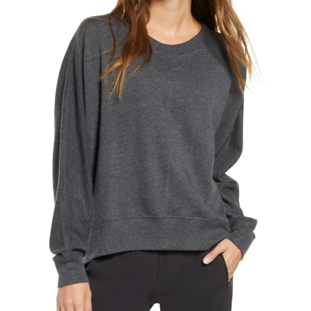 Zella Carey Crew High/Low Sweatshirt